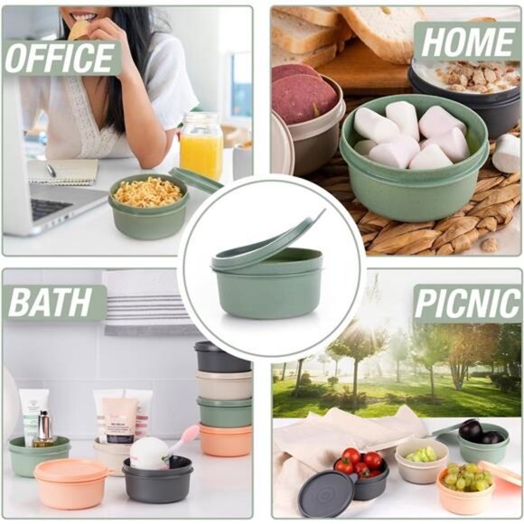 Food Storage Containers 10 Pack 9 Oz Airtight Leakproof Mini Lunch Snack Bowls - Picture 6 of 7